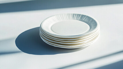 Stack of White Plates