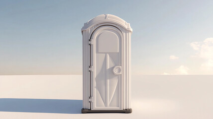 White Portable Toilet in Sunlight
