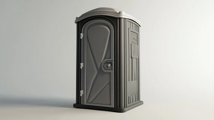 Gray Portable Toilet on Light Background