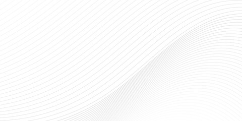 Abstract black and white smooth wave on a white background. Dynamic sound wave. Design element. Vector illustration. 