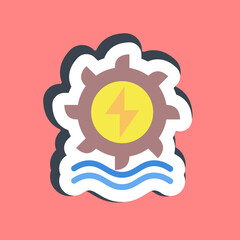 Sticker hydro power. Renewable energy elements.