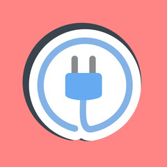 Sticker power plug. Renewable energy elements.