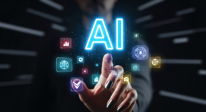 AI technology concept showcasing advanced artificial intelligence and innovation - Powered by Adobe