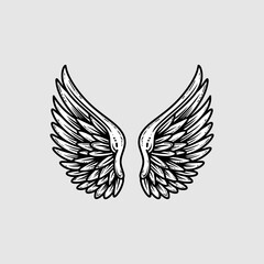 Detailed illustration of a pair of spread wings