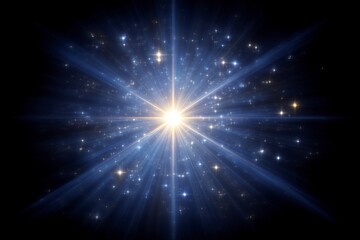 Fototapeta premium Bright Starburst Celestial Light Rays Glowing Galaxy Space Background Cosmic Energy