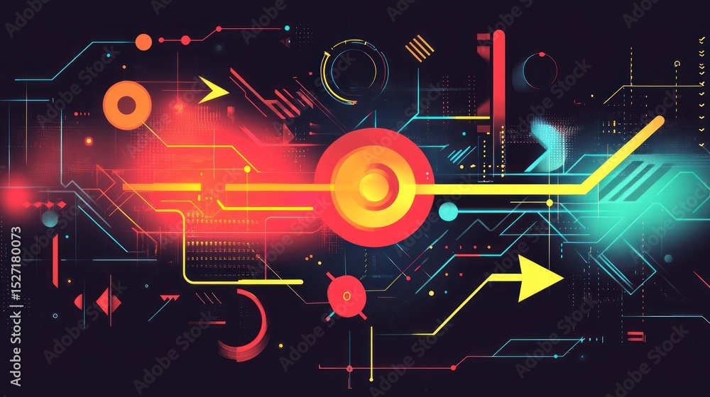 Poster abstract circuit design background for technology