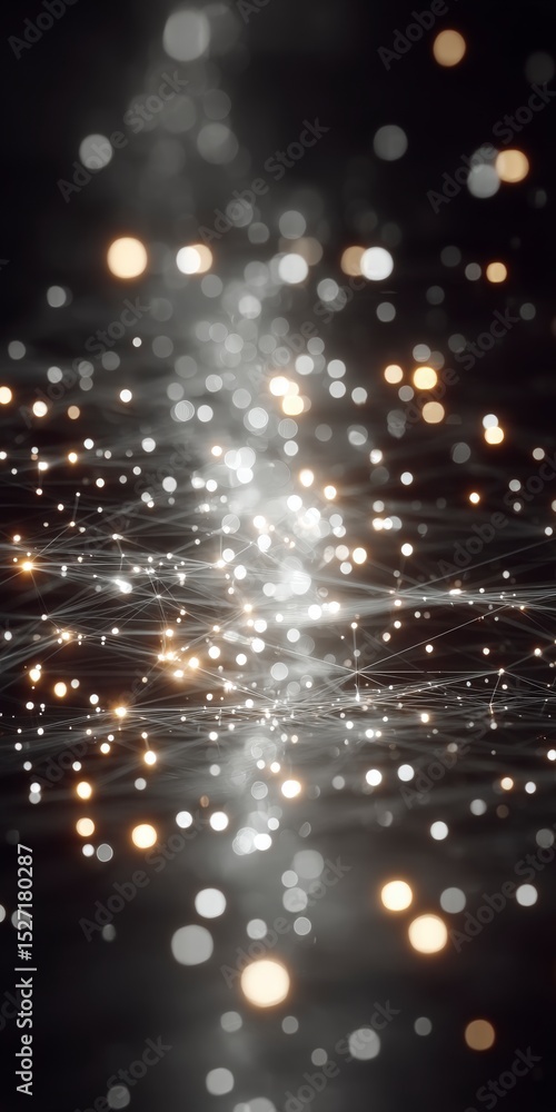 Aufkleber abstract network connection glowing dots lines dark background