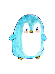 blue penguin on white background