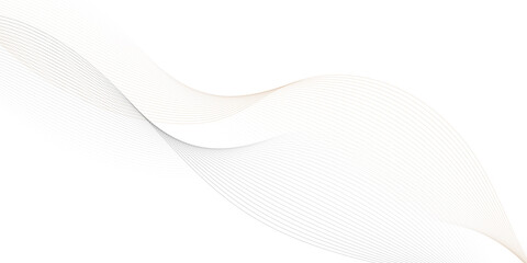 Abstract grey smooth wave on a white background. Dynamic sound wave. Design element. Vector illustration. 