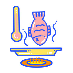 Cook Thoroughly Icon – Summer Food Safety Vector Illustration