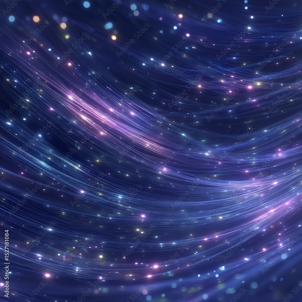 Poster glowing fiber optics abstract data stream network technology background