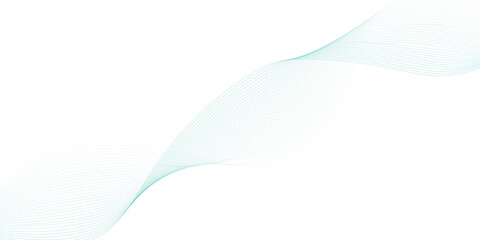 Abstract green colour wave element for design. Digital frequency track equalizer. Stylized line art background. Vector illustration. Wave with lines created using blend tool.	