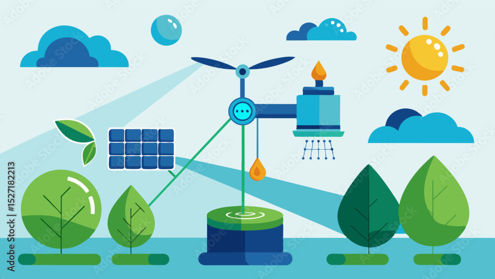 Poster an irrigation system being powered by renewable energy controlled by an aipowered crop water usage m