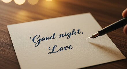 Writing Good Night Love Note with Fountain Pen