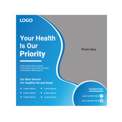 medical and health care social media post design
