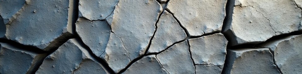 Obraz premium Weathered gray stone, deep cracks, rough surface, aged, rock texture, grunge