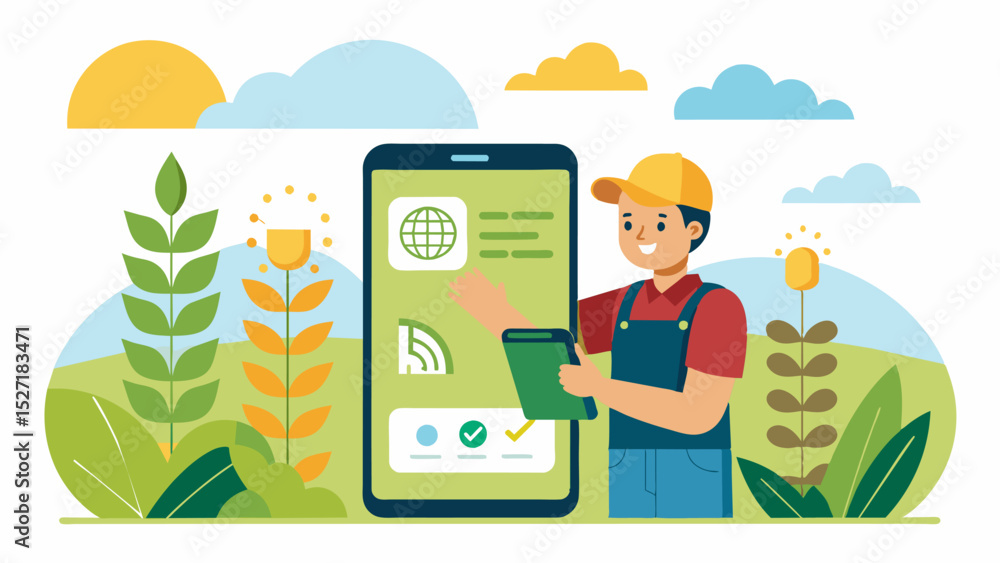 Poster a smartphone app allowing farmers to scan a qr code on their crops and instantly receive detailed in