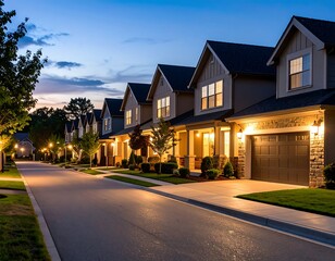 Residential street at twilight (2)