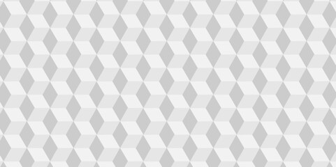 Abstract white cube geometric tile and mosaic wall grid hexagon technology wallpaper design. white, gray geometric block cube structure texture background.	
