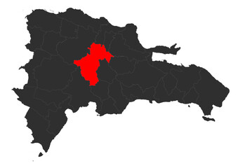 La Vega Province Vector Map (Red Highlight)