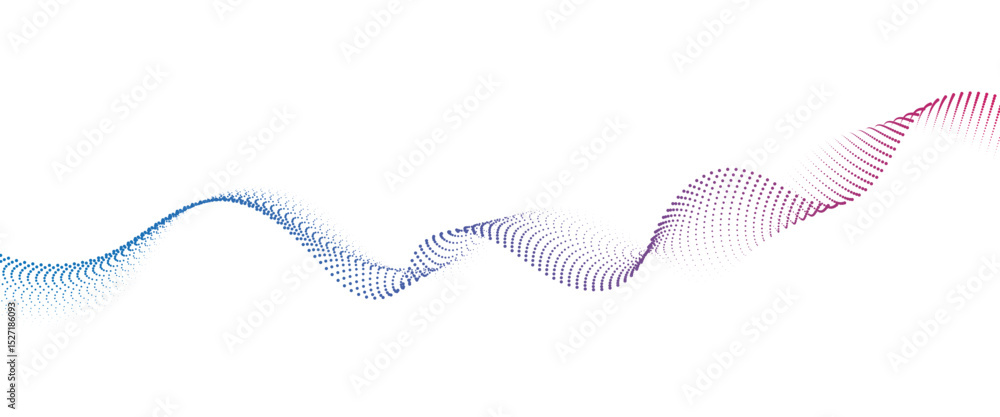 Aufkleber Flowing Dot Wave halftone gradient pattern on transparent background	
