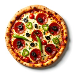 pizza on white background