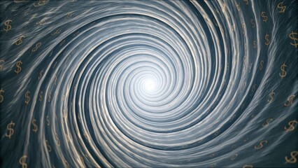 Fototapeta premium Data Bias and Money Dynamics in an Engaging Whirlpool Concept