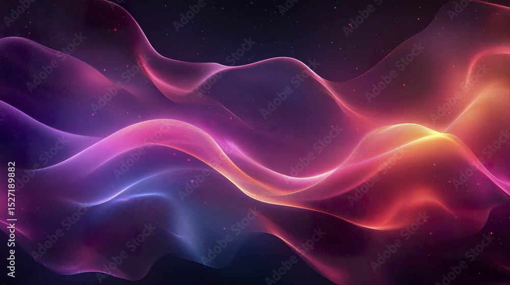 Poster abstract technology background with vibrant waves and colors creating dynamic visual experience