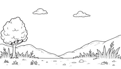 Nature Outline for Colouring Book