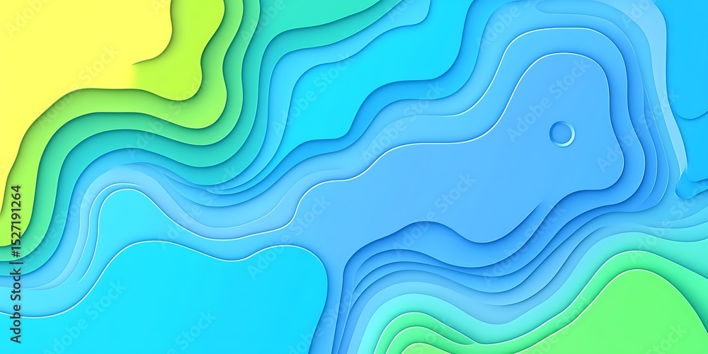 Poster abstract topographic layers with vibrant gradients and subtle shadows