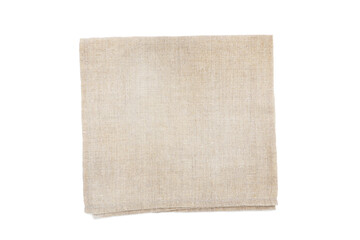 natural color folded linen serviette, texture background 
