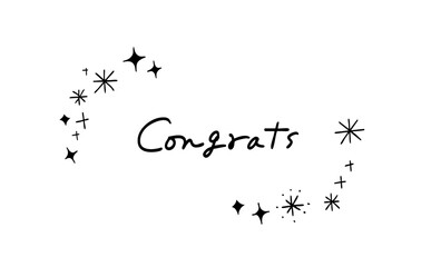 Congrats｜手書きの吹き出しつきメッセージ_Handwritten message,Speech Bubble Hand-drawn