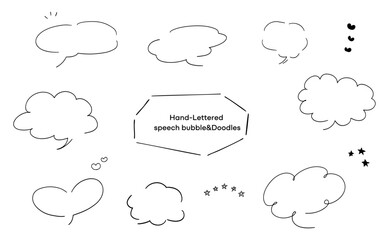 手書きの吹き出し＆あしらいセット2｜Hand-Lettered Speech Bubble & Doodles,star,heart