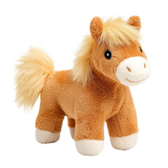 Soft plush horse toy with friendly expression and fluffy mane, perfect for children and as decorative item