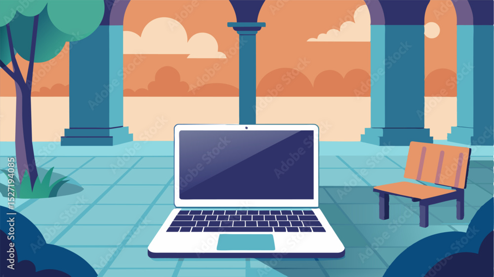 Poster the courtyards tranquil atmosphere is interrupted by the occasional sound of keyboard clicks coming 