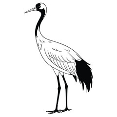 heron silhouette isolated on white