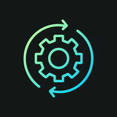 Circular process with gear simple design. Icon symbol illustration