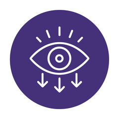 Obraz premium Seeing insights downward flow of knowledge. Icon symbol illustration