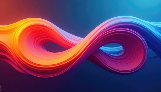 Fluid, organic shapes forming a continuous loop , colorful, gradient