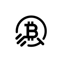 Obraz premium Bitcoin with magnifying glass icon representing cryptocurrency investigation, analysis, or blockchain audit