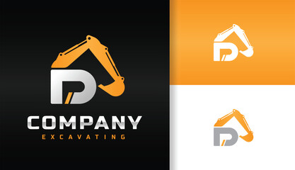 LETTER D EXCAVATOR LOGO DESIGN