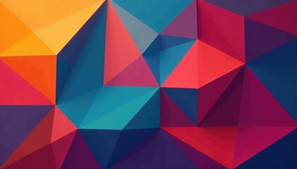Obraz premium Geometric tessellation with bold color blocks, color, colorful