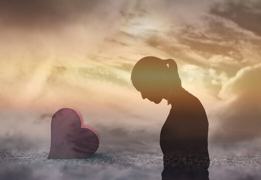 Young woman feeling heartbroken, divorce, breakup, love loss, relationship difficulties, loosing a loved one concept. 
