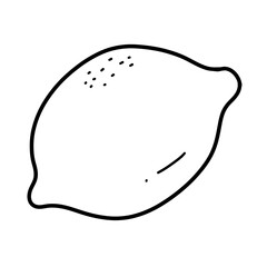 Simple and elegant illustration of lemon, showcasing its distinct oval shape and textured surface. This artwork captures essence of freshness and zest, perfect for culinary themes