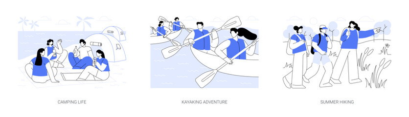Nature adventure isolated cartoon vector illustrations se