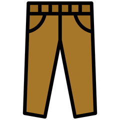 Jean Outline Flat Icon, Outline Flat Design Style Icon Vector Illustration