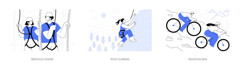 Extreme leisure activities isolated cartoon vector illustrations se