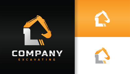LETTER L EXCAVATOR LOGO DESIGN