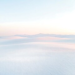 Naklejka premium “Aerial Pink-Dawn Snowy Plain – Serene Winter Landscape Photography”
