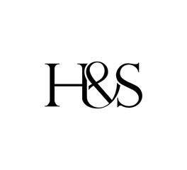 Initial Letter Logo. Ampersand Symbol. Logotype design. Simple Luxury Black Flat Vector HS